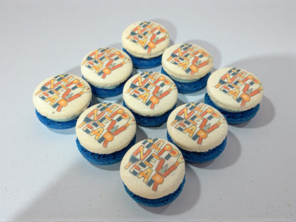 🎉 Happy New Year Printed French Macarons