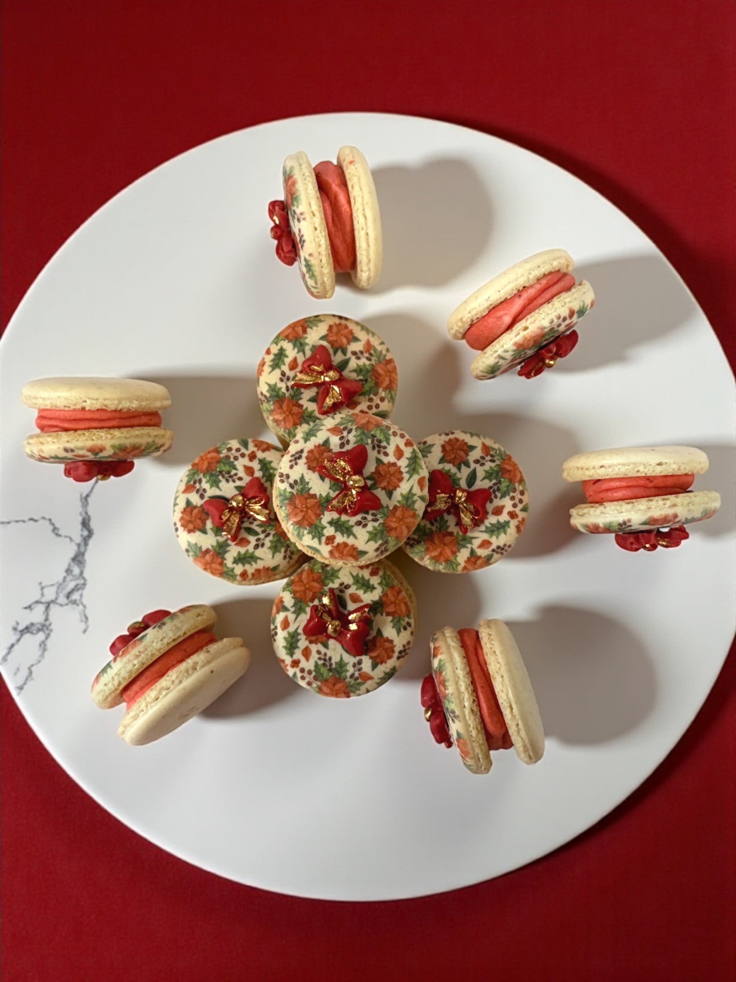 Crimson Bow Holiday Macarons | Season of Joy Collection