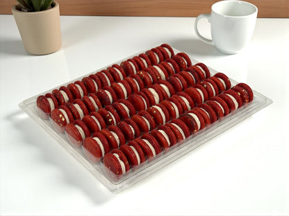 50-Pack Raspberry Champagne French Macarons (Non-Alcoholic)