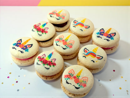 Unicorn Magic French Macarons | 6, 12 & 24 Pack | Whimsical Unicorn Prints | Choose Your Flavor