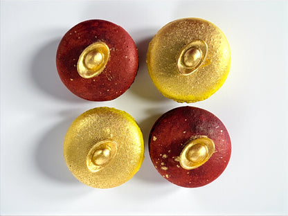 Harmony of Luck Macarons | Red & Gold Ingot Dessert Box for All Celebrations