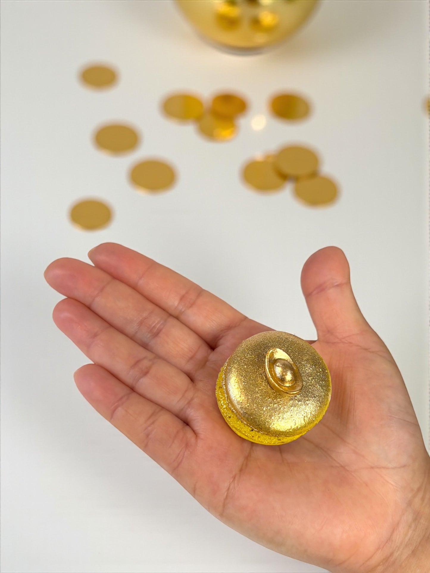 Golden Fortune Macarons | Luxury Gold Ingot French Macarons for Prosperity & Celebration