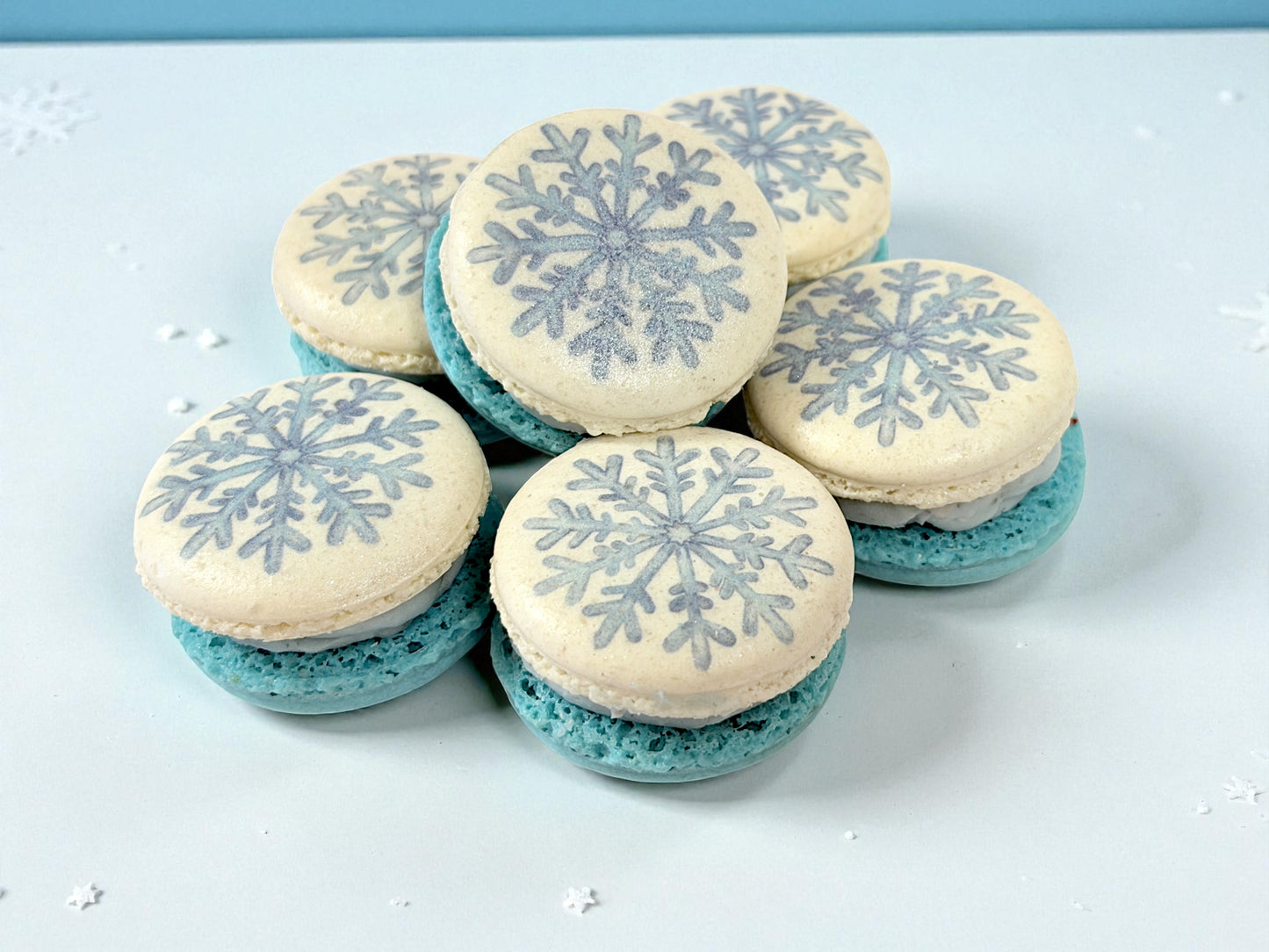 Winter Snowflake Macaron – Festive Printed Collection
