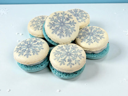 Winter Snowflake Macaron – Festive Printed Collection