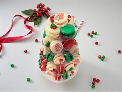 🎄 Holiday Delight Macaron Tower