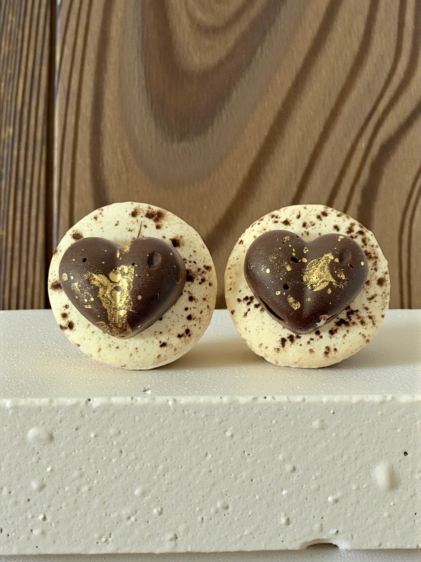 Caramel Chocolate Jewel French Macarons