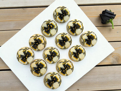 Black Velvet Ribbon Macarons