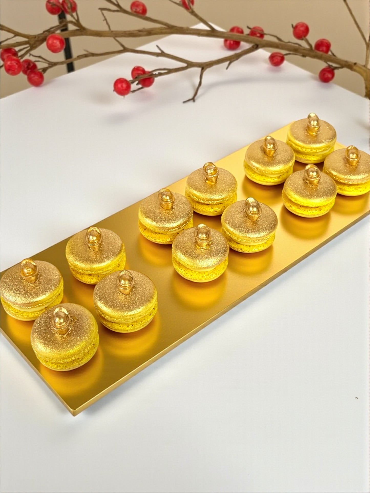 Golden Fortune Macarons | Luxury Gold Ingot French Macarons for Prosperity & Celebration