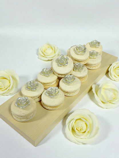 Silver Bloom Macarons | Hand-Crafted Rose Charm Set