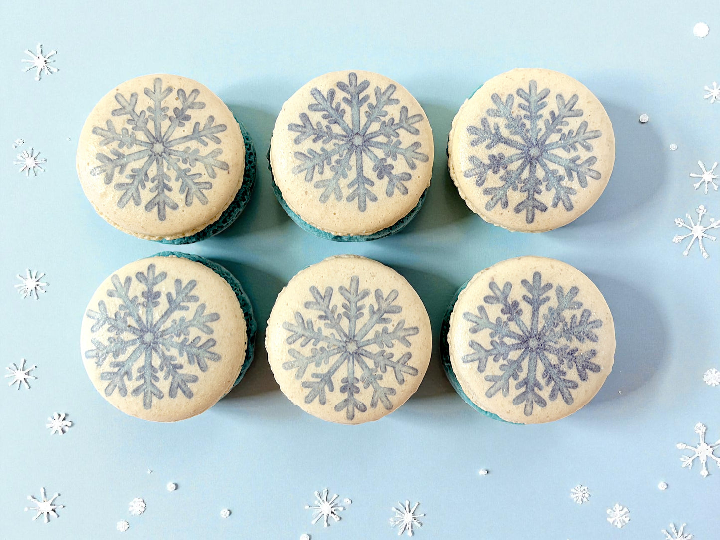 Winter Snowflake Macaron – Festive Printed Collection
