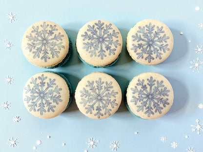 Winter Snowflake Macaron – Festive Printed Collection