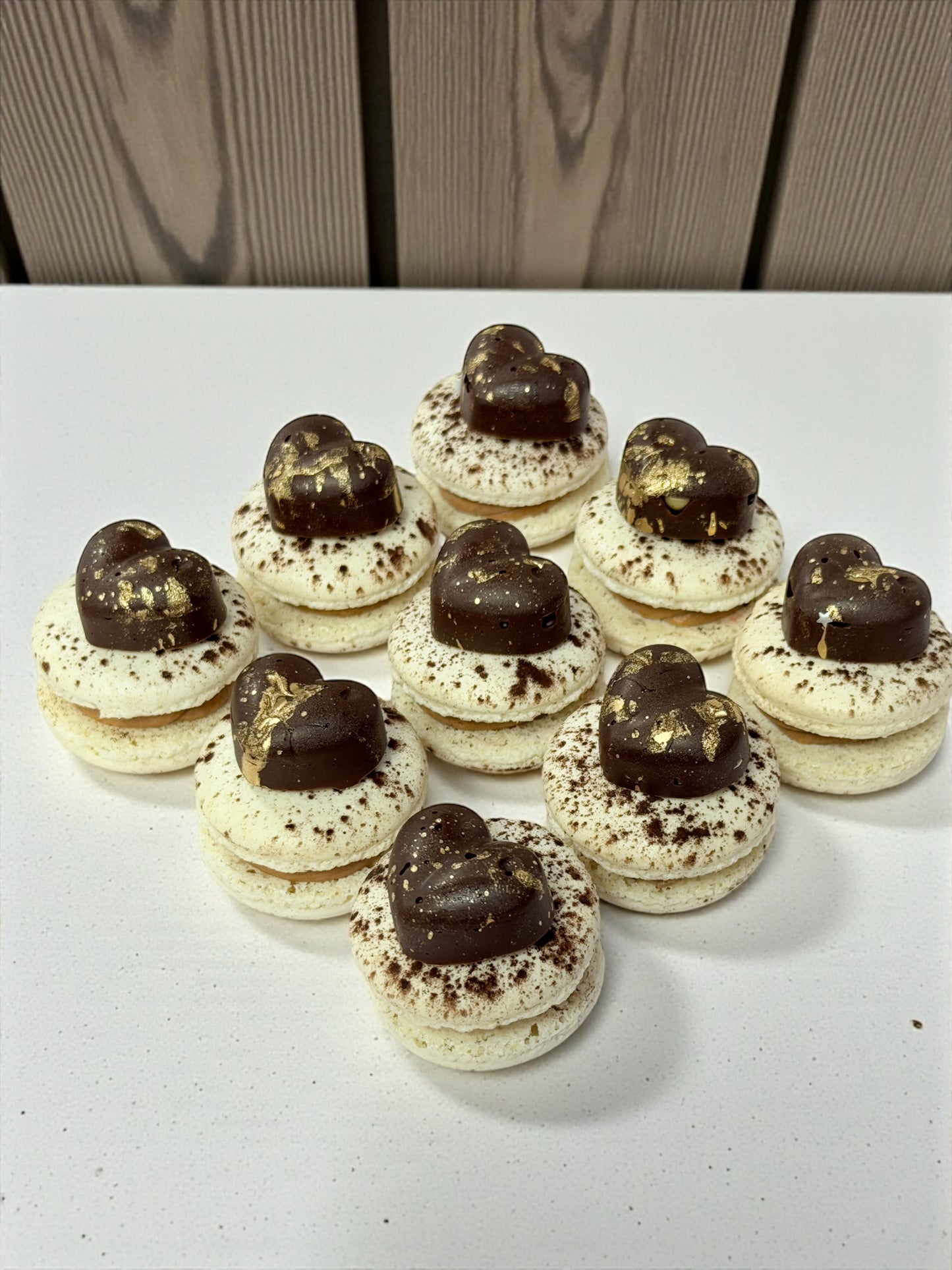 Caramel Chocolate Jewel French Macarons