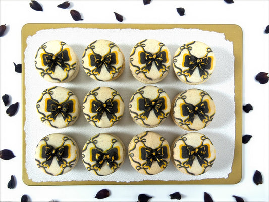 Black Velvet Ribbon Macarons