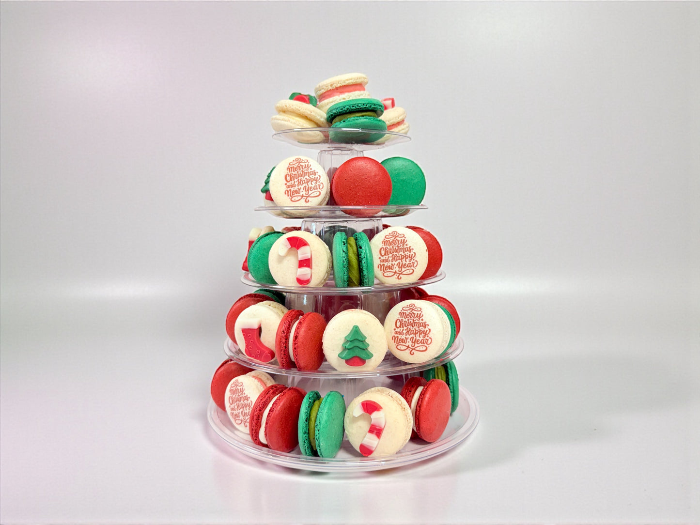 🎄 Holiday Delight Macaron Tower