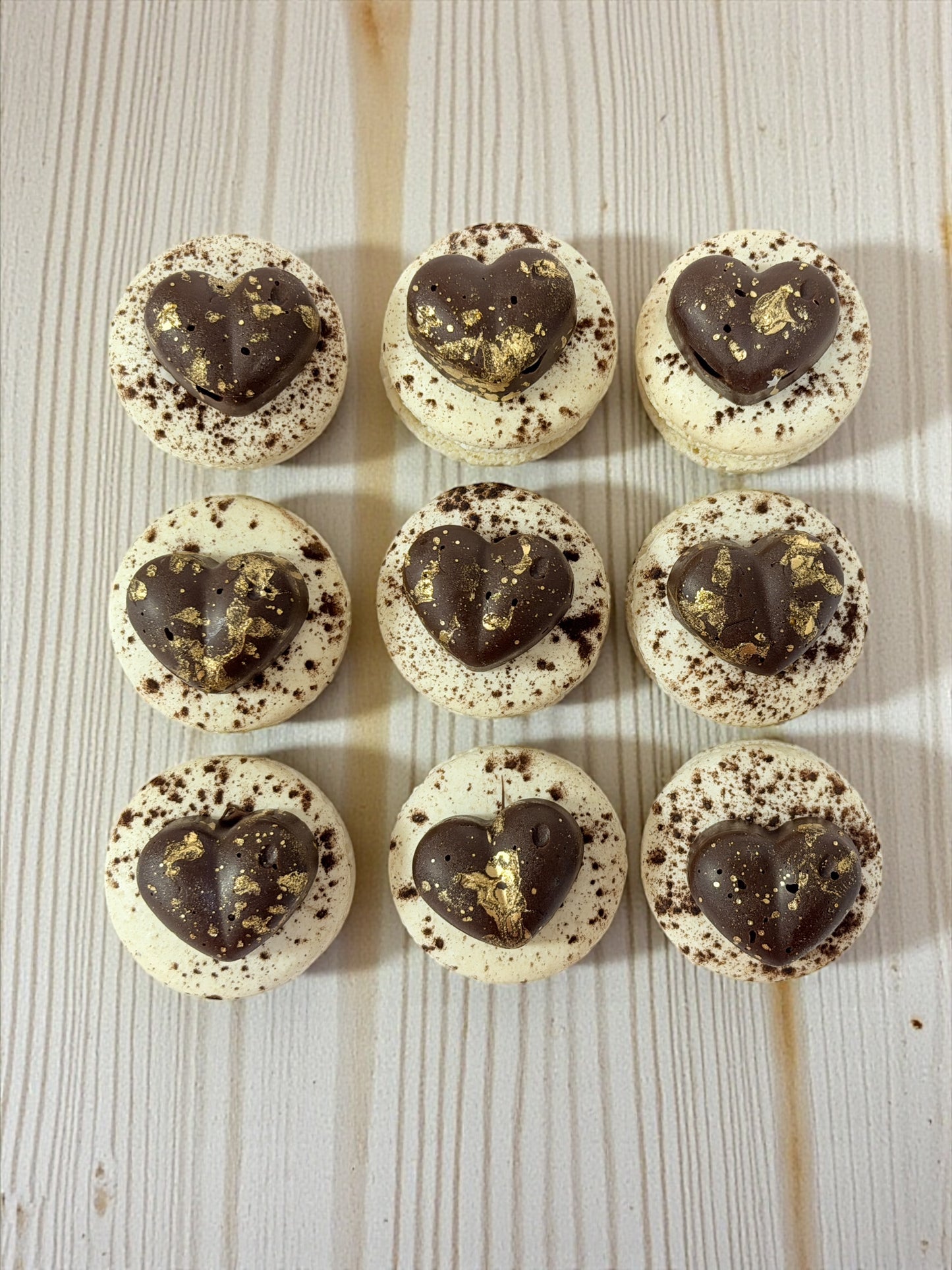 Caramel Chocolate Jewel French Macarons