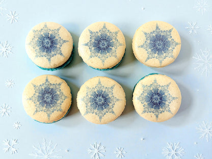 Winter Snowflake Macaron – Festive Printed Collection