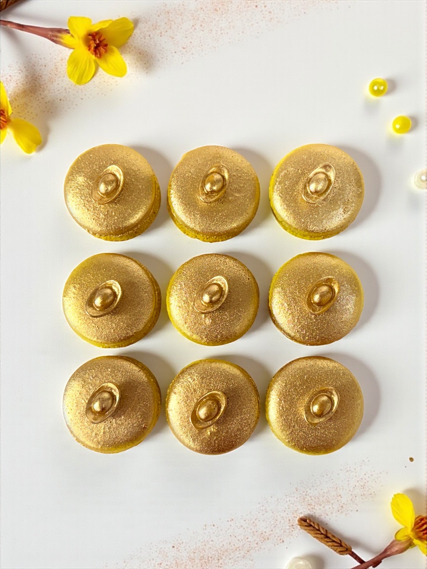 Golden Fortune Macarons | Luxury Gold Ingot French Macarons for Prosperity & Celebration