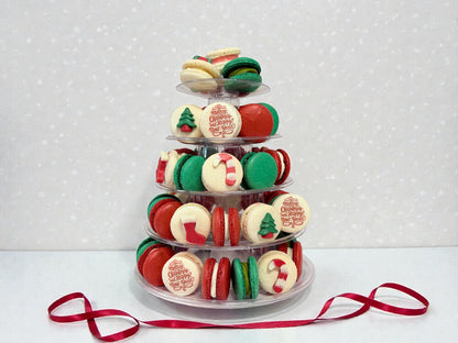🎄 Holiday Delight Macaron Tower