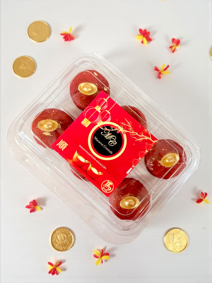 Red Prosperity Gold Ingot Macarons | French Macarons for Luck, Love & Celebration