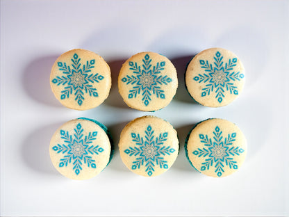 Winter Snowflake Macaron – Festive Printed Collection