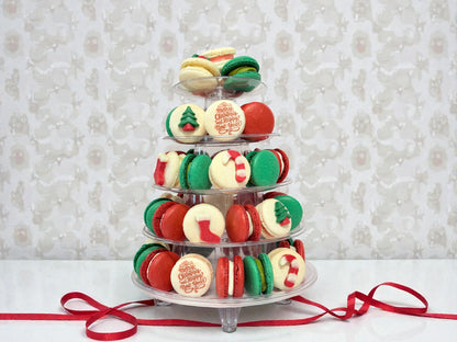 🎄 Holiday Delight Macaron Tower