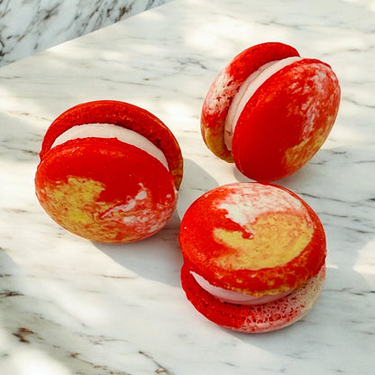 50 Pack Raspberry Milk Caramel French Macaron Value Pack
