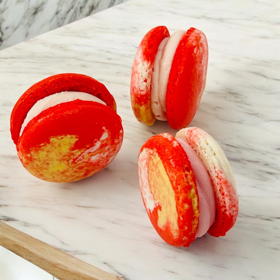 50 Pack Raspberry Milk Caramel French Macaron Value Pack
