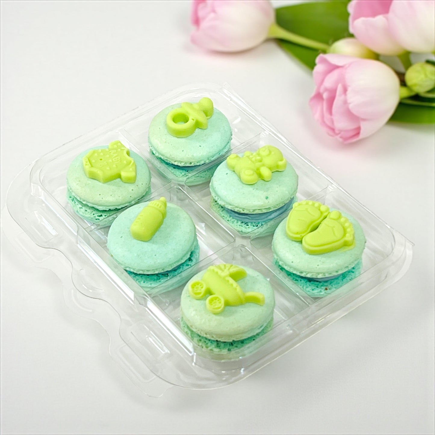 Sweet Arrival Boy Macaron Set – Customizable Flavors