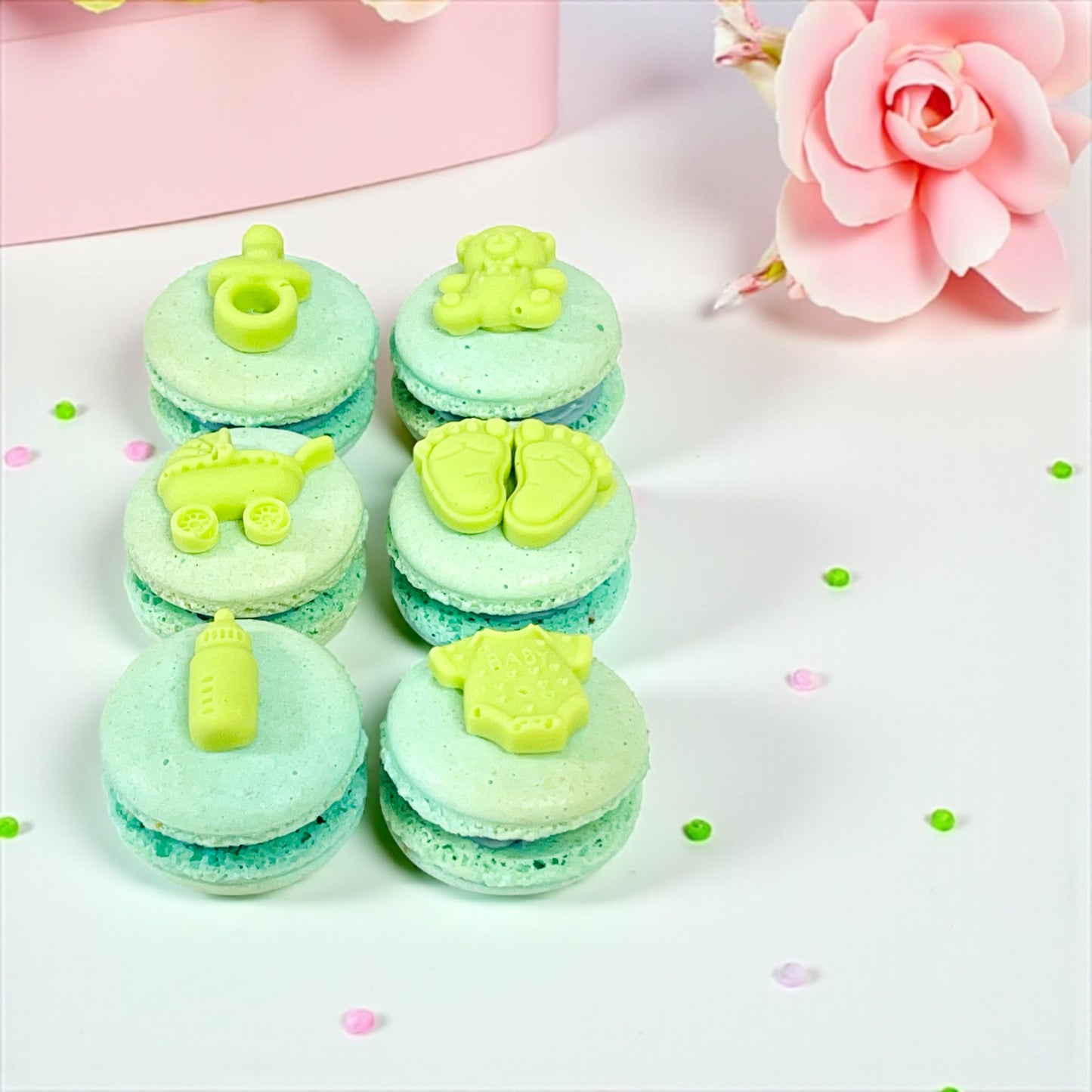 Sweet Arrival Boy Macaron Set – Customizable Flavors
