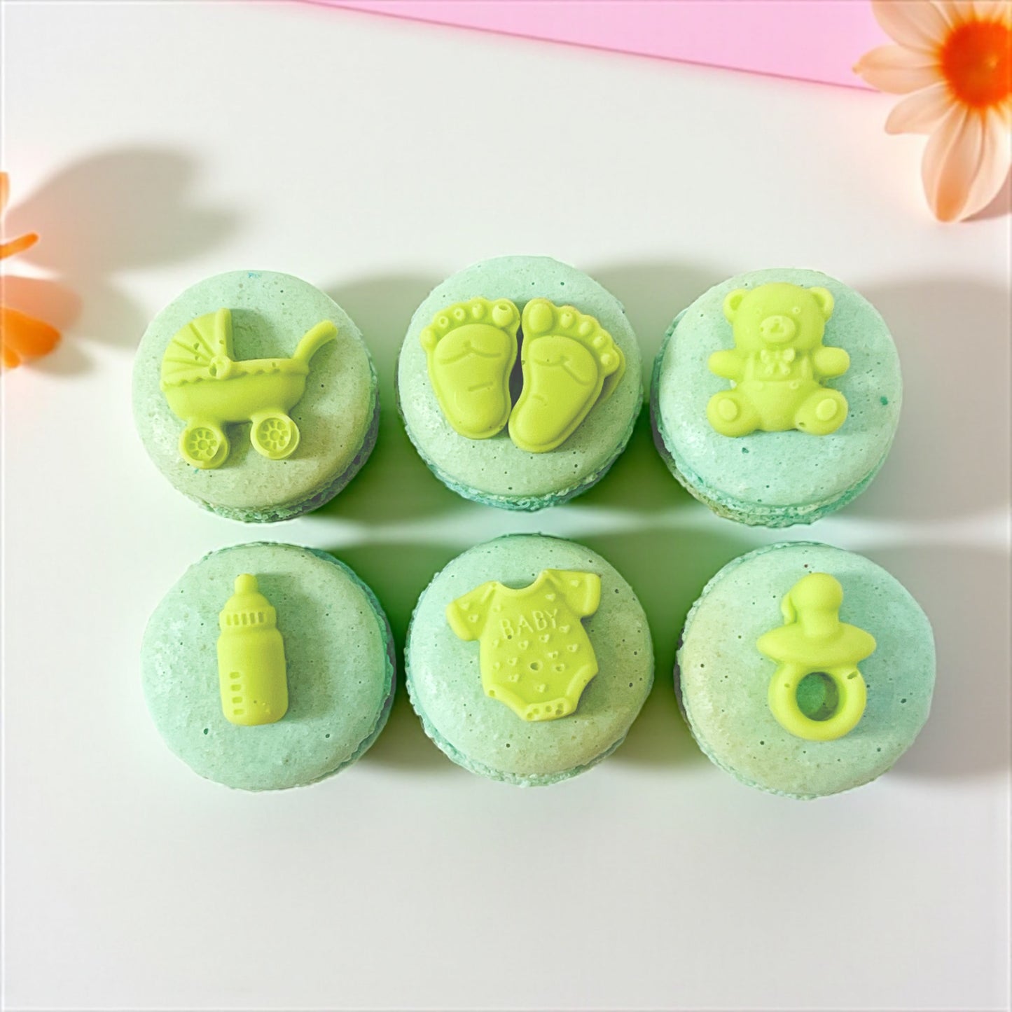 Sweet Arrival Boy Macaron Set – Customizable Flavors