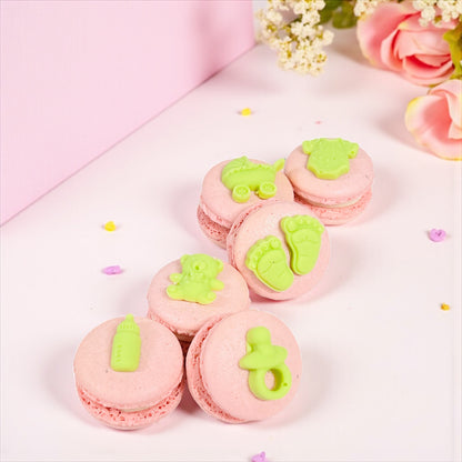 Sweet Arrival Girl Macaron Set – Customizable Flavors
