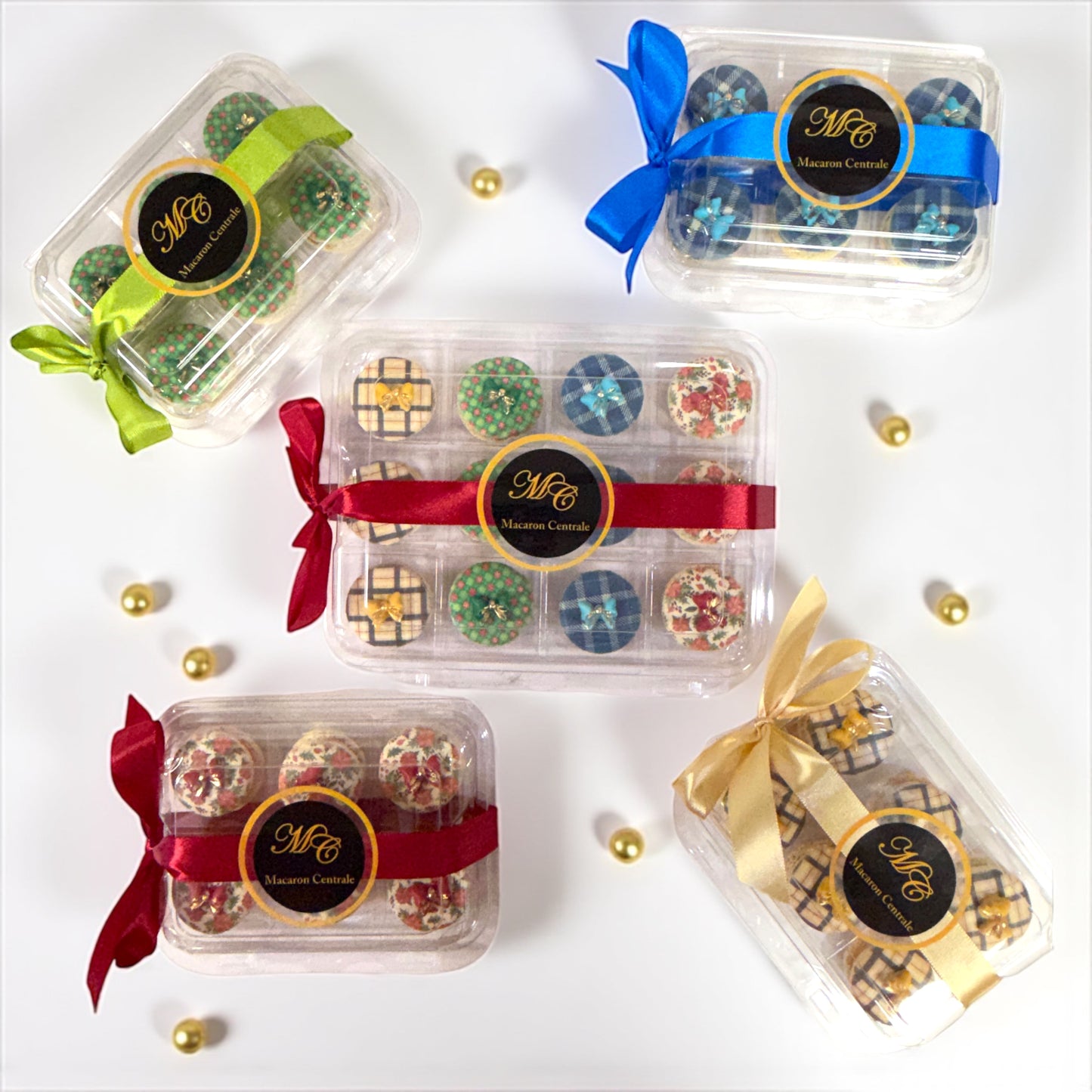 Crimson Bow Holiday Macarons | Season of Joy Collection