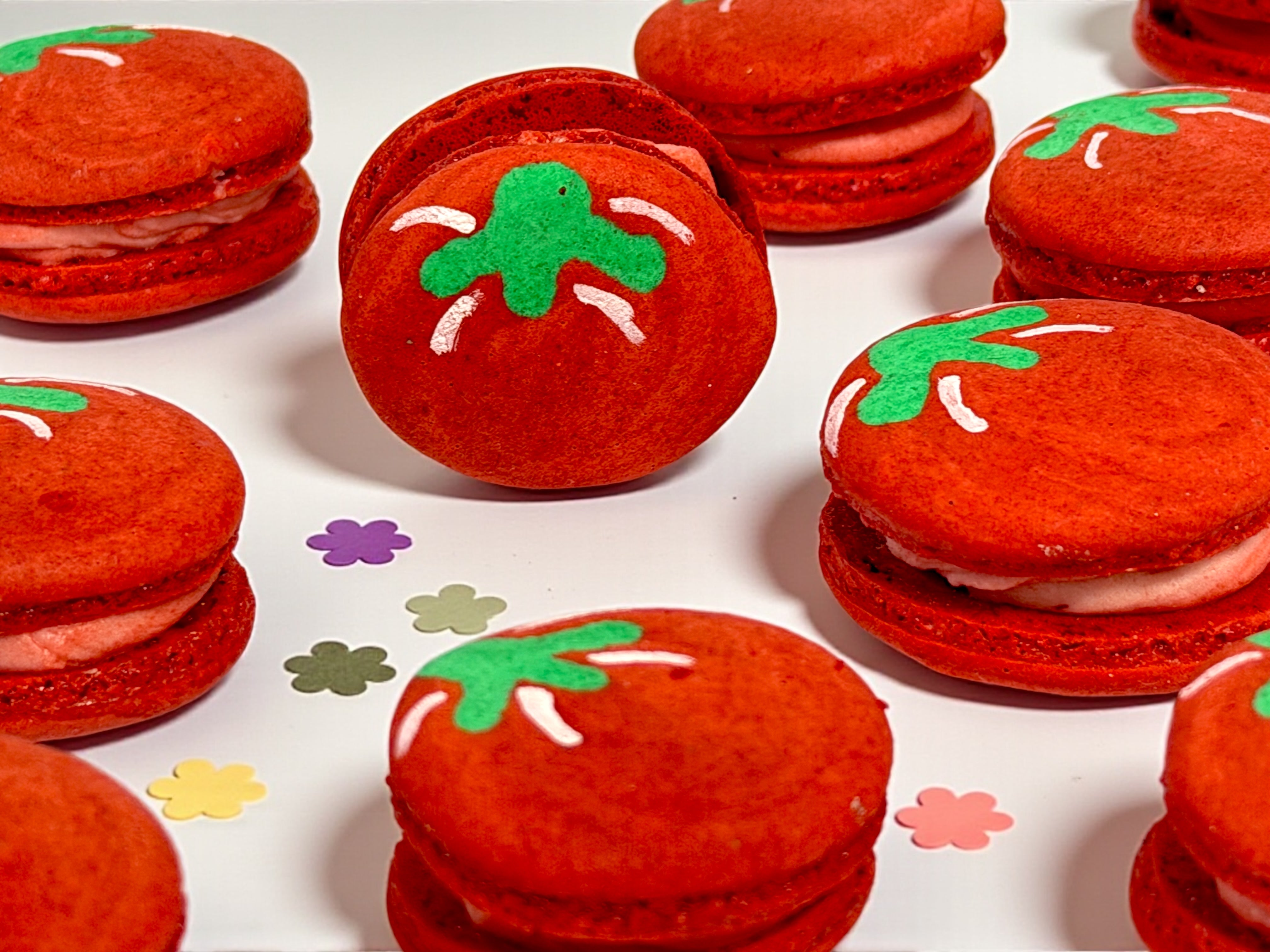 Tomato-Shaped French Macaron - Unique Gift for Foodies and Garden