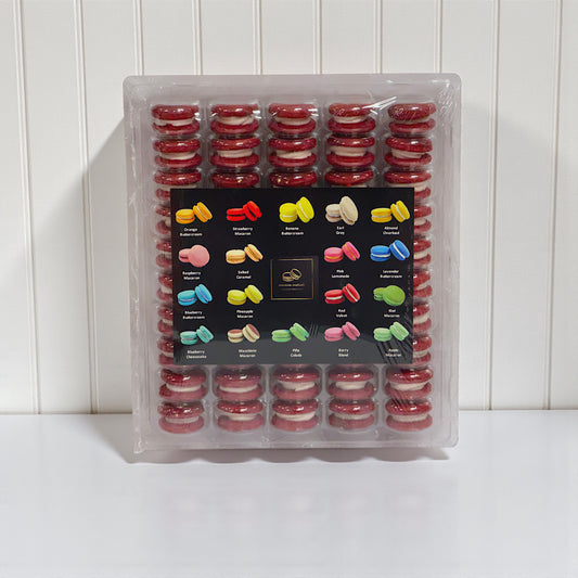 50-Pack Raspberry Champagne French Macarons (Non-Alcoholic)