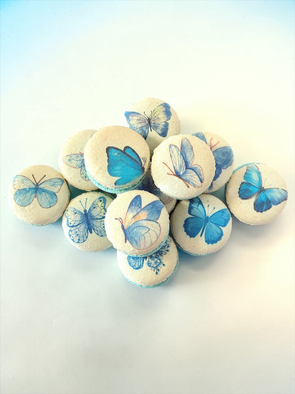Blue Butterfly Bliss Macarons Packs of 6, 12, or 24