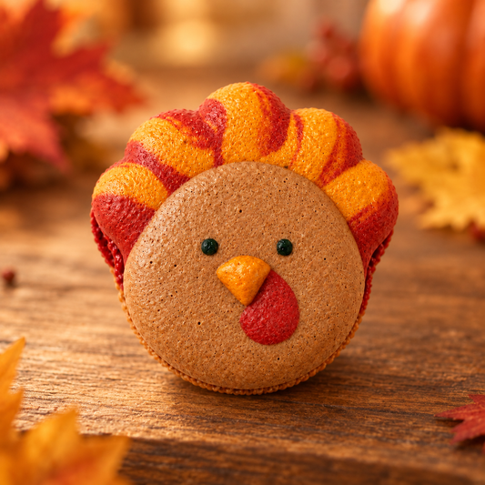 Thanksgiving Turkey Macarons | Cute Thanksgiving Desserts | Friendsgiving Treats | Fall Party Favors | Handmade French Macarons