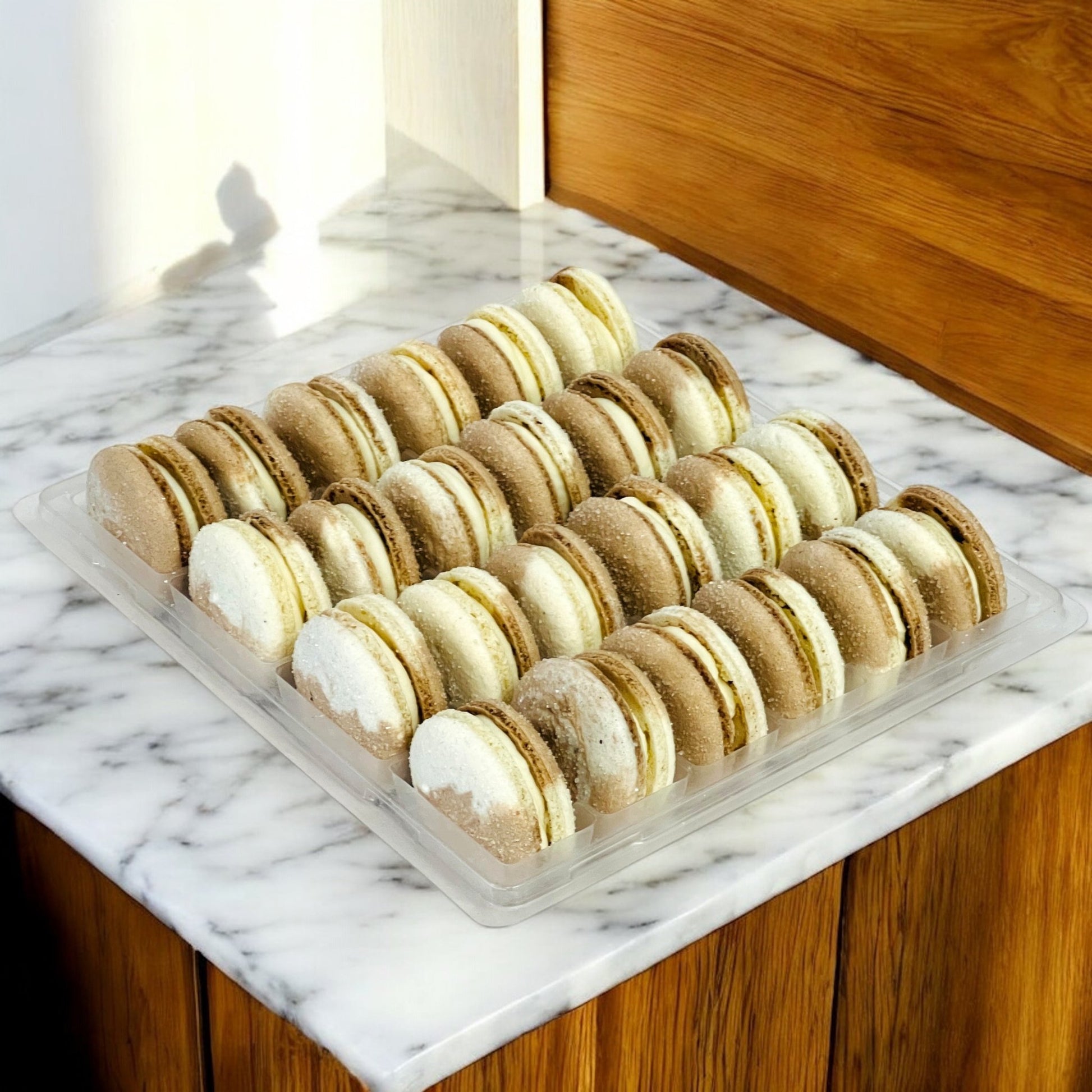 All Natural Vermont Maple Vegan French Macarons | Available in 24 & 48 Pack - Macaron Centrale24 Pack