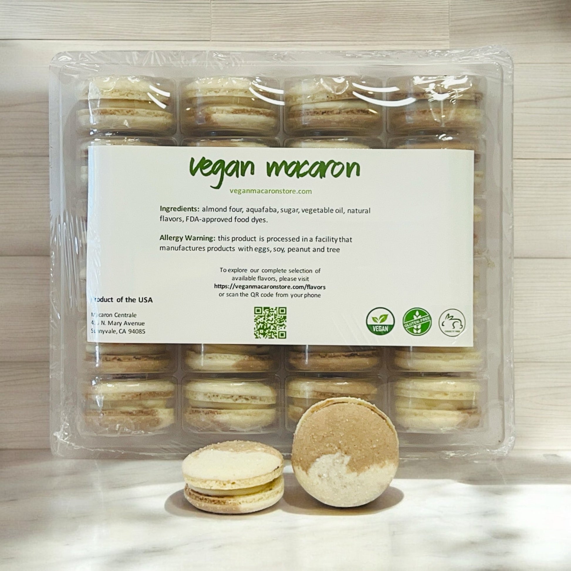All Natural Vermont Maple Vegan French Macarons | Available in 24 & 48 Pack - Macaron Centrale24 Pack