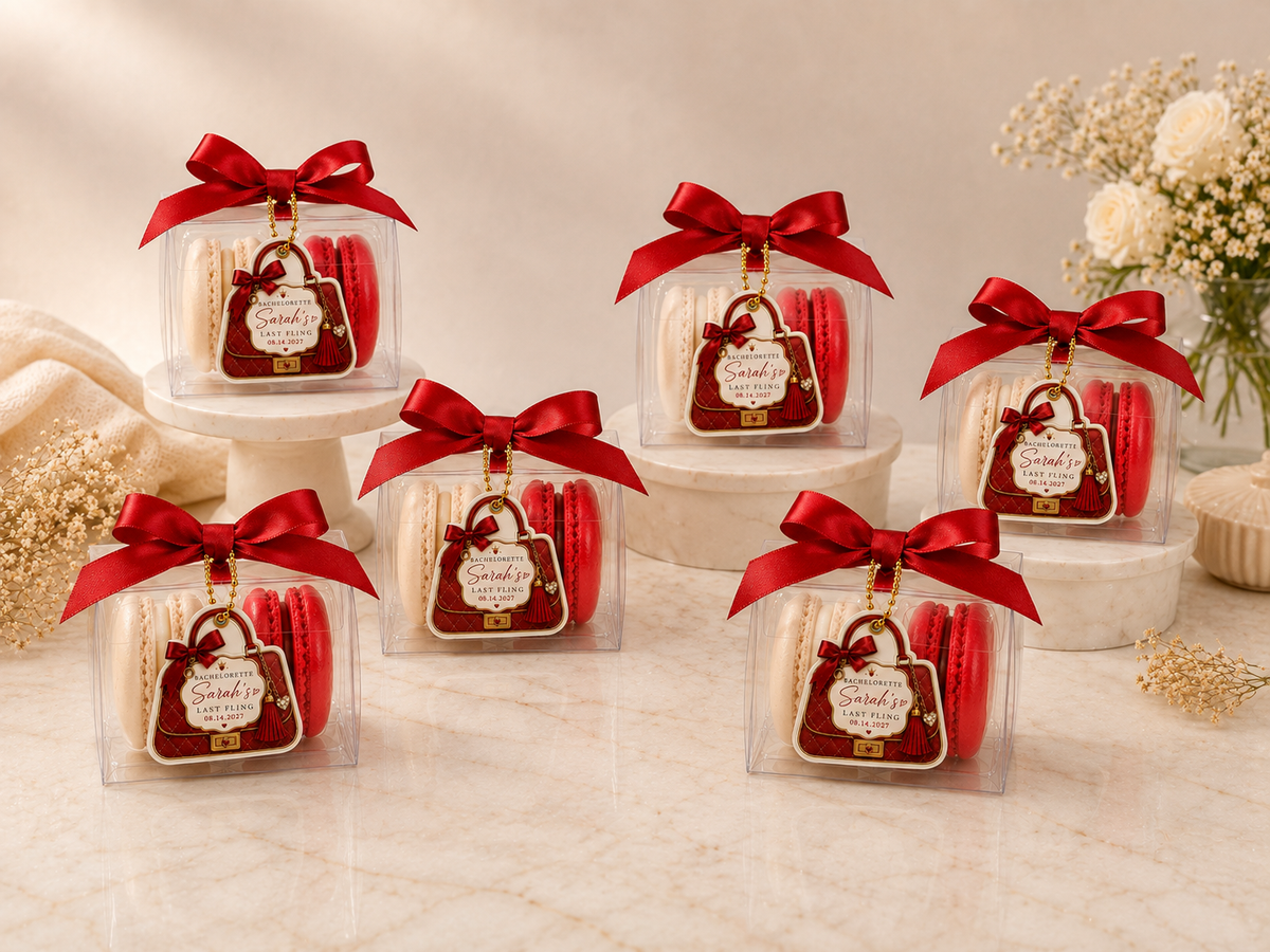 Last Fling Luxe French Macaron Favors | 2 Macaron Favor