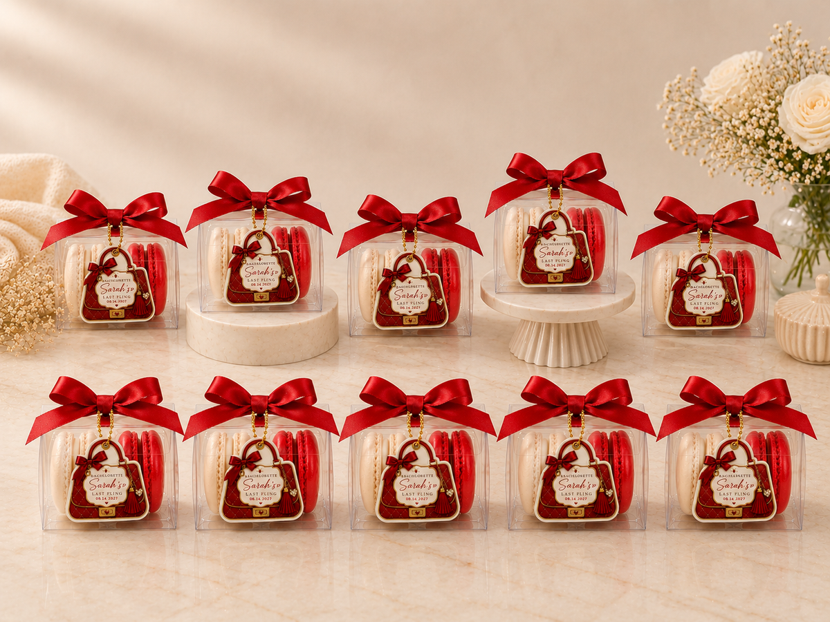Last Fling Luxe French Macaron Favors | 2 Macaron Favor