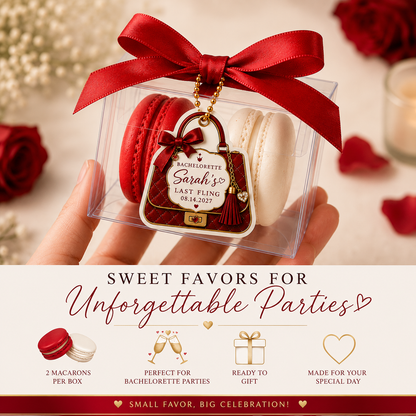Last Fling Luxe French Macaron Favors | 2 Macaron Favor