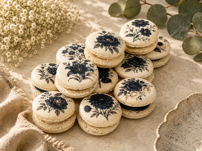 Midnight Botanica French Macaron Set