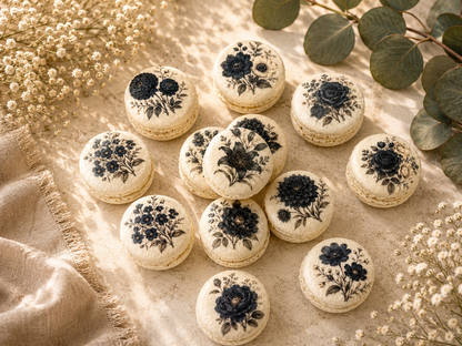 Midnight Botanica French Macaron Set
