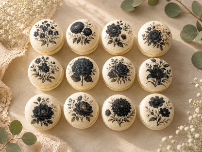 Midnight Botanica French Macaron Set