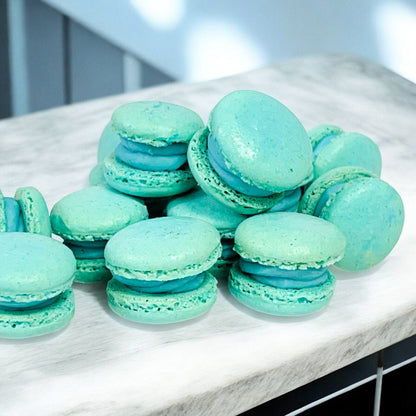 Blueberry (Light Blue) Mini Macarons - Perfect for Decorating Cupcakes, Cakes, Ice Cream, and More! (Copy) - Macaron Centrale16 Pack