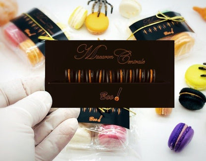 Boo! 6 French Macaron Value Pack | Cranberry Sauce, Chai Latte, Chocolate Hazelnut Buttercream Macarons - Macaron Centrale