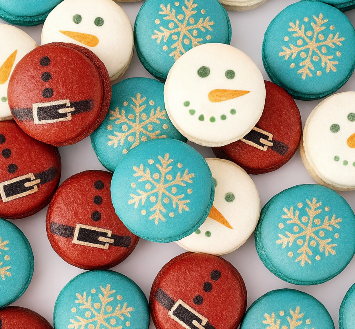 Christmas French Macaron Set | Available in 12 and 24 Pack.