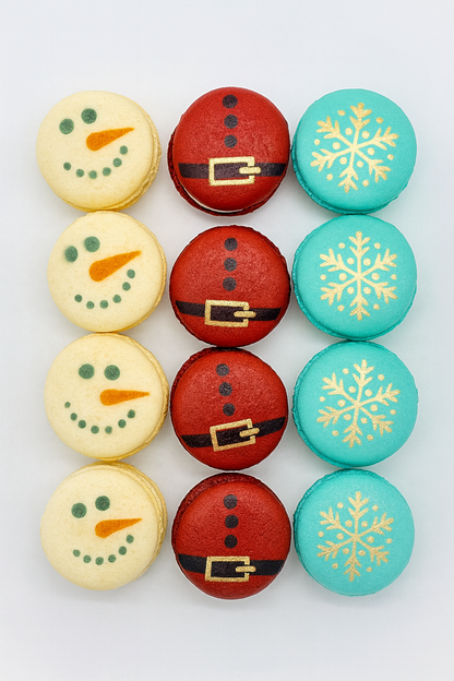 Christmas French Macaron Set | Available in 12 and 24 Pack.