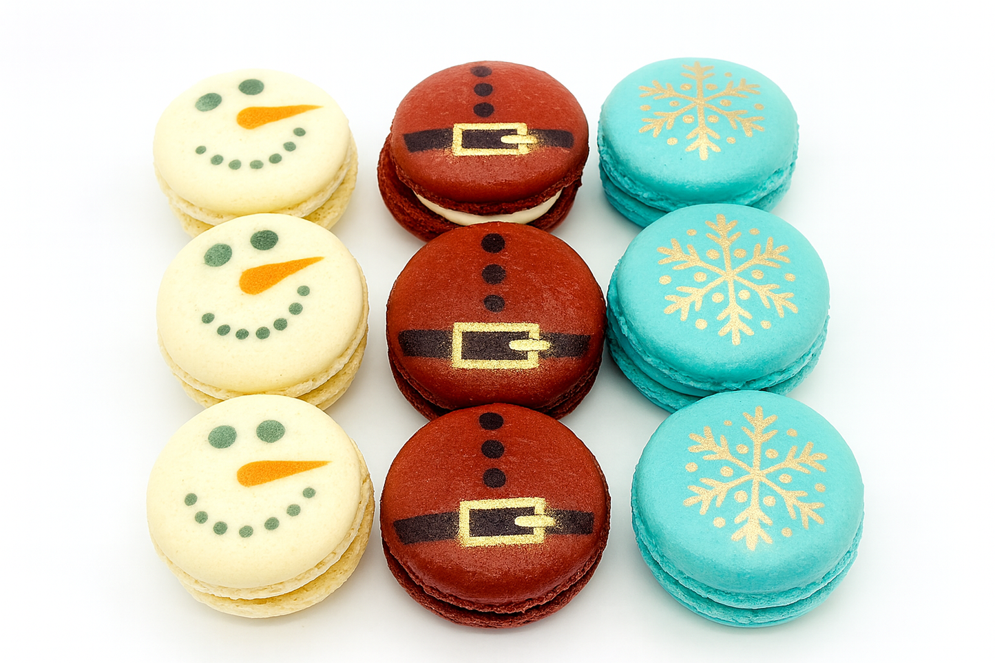 Christmas French Macaron Set | Available in 12 and 24 Pack.