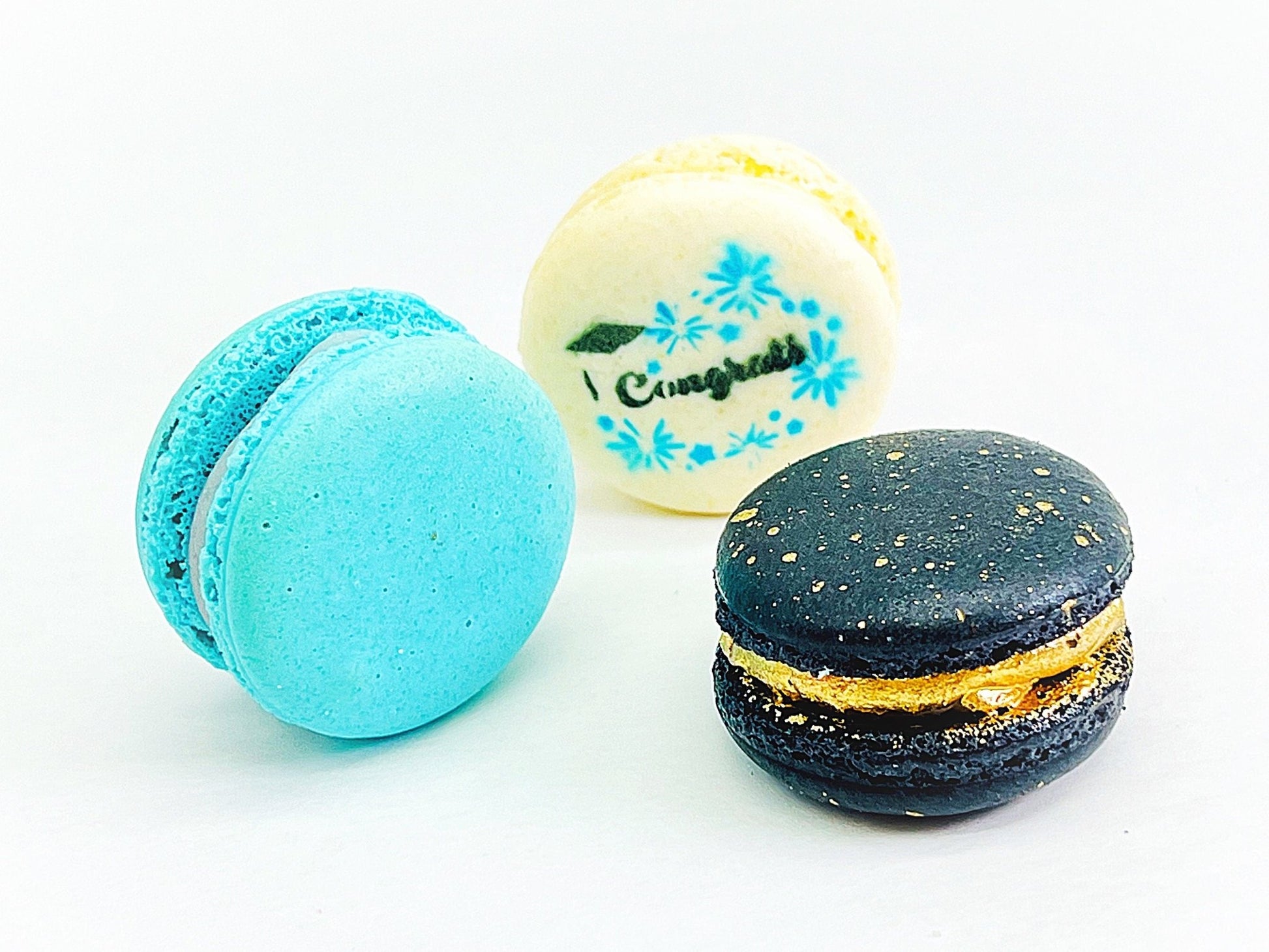 Congrats French Macaron Box (Black / Blue) | Available in 6 & 12 Pack - Macaron CentraleBlackberry6 Pack